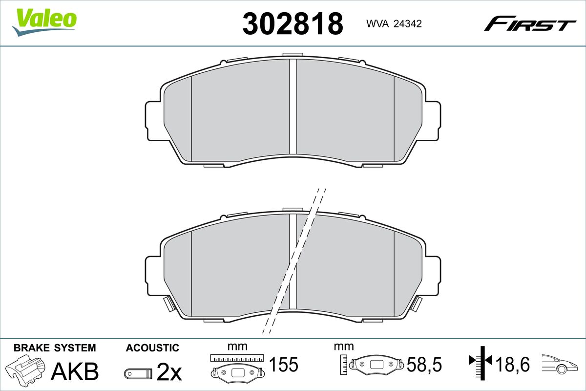 VALEO Fékbetét, mind 302818_VALEO